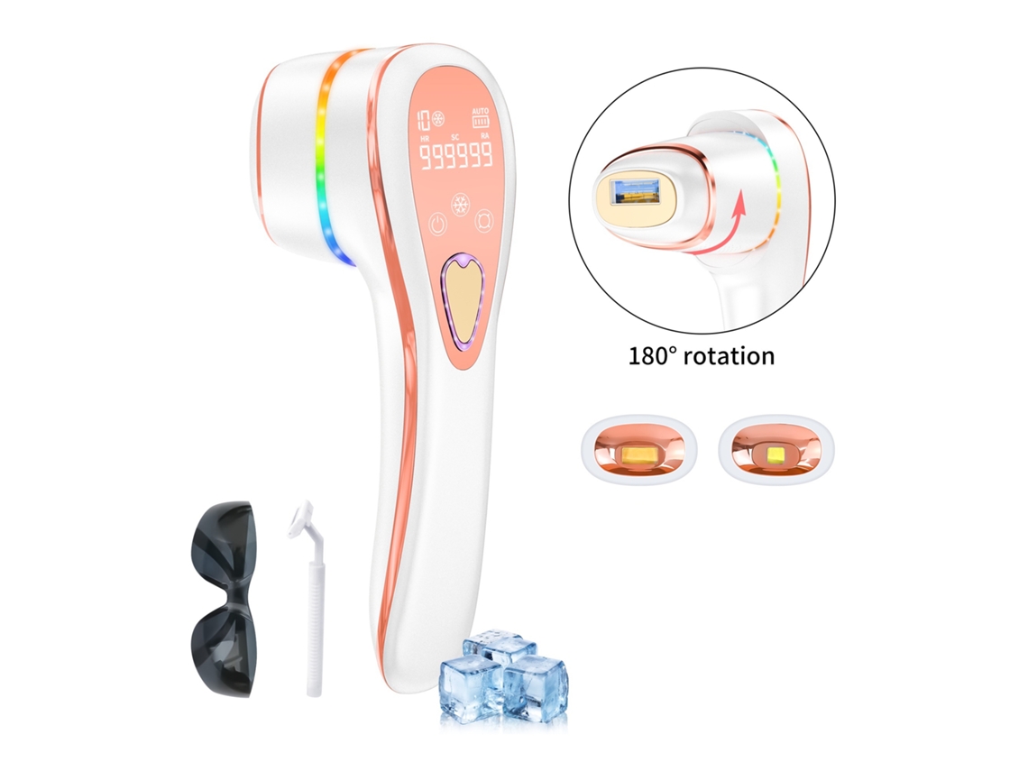 Depiladora Ipl 3 em 1 Resfriamento Safira, Flash Grande 6,8cm², Luz Led, Sensor Infravermelho e Cuidado da Pele IKIKSO (branco)