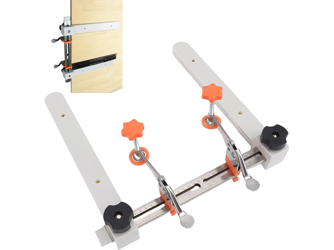 Conjunto De Gabarito Para Corrediças Gaveta, Ferramenta Precisa Para Instalação De Gavetas Em Armários Com 2 Grampos