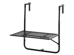 Mesa Dobrável CHEZMOI com Corrimão, 60x60x57-72cm, Preta