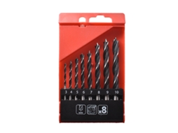 Brocas Helicoidais de Três Pontas para Marcenaria,haste Redonda de 3 a 10 Mm,para Posicionamento,perfuração e Furação em Madeira X001 (conjunto de 8 Peças)