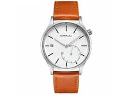 Relógio masculino moderno, à prova d'água, em metal, com pulseira ajustável (marrom e branco)