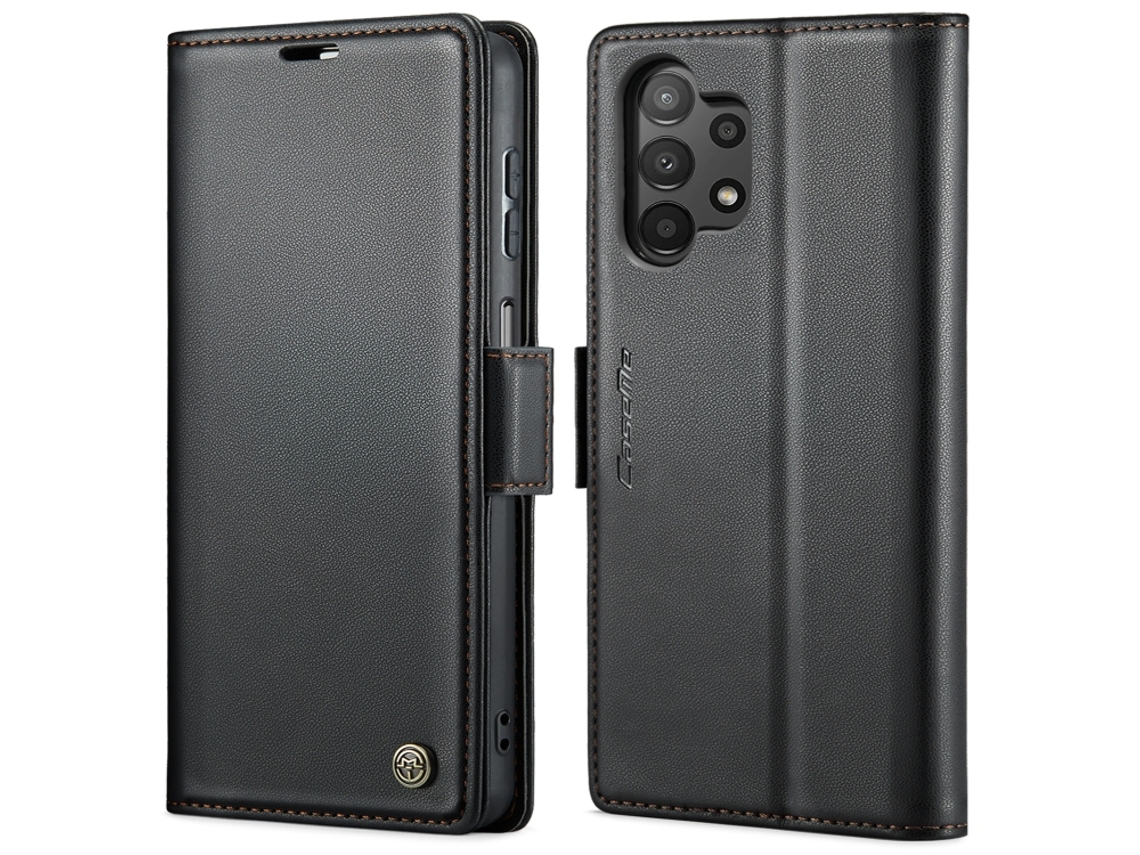 Capa Para Samsung Galaxy A04s Borboleta Fivela Litchi Textura De Telefone De Couro Rfid Antirroubo Preta
