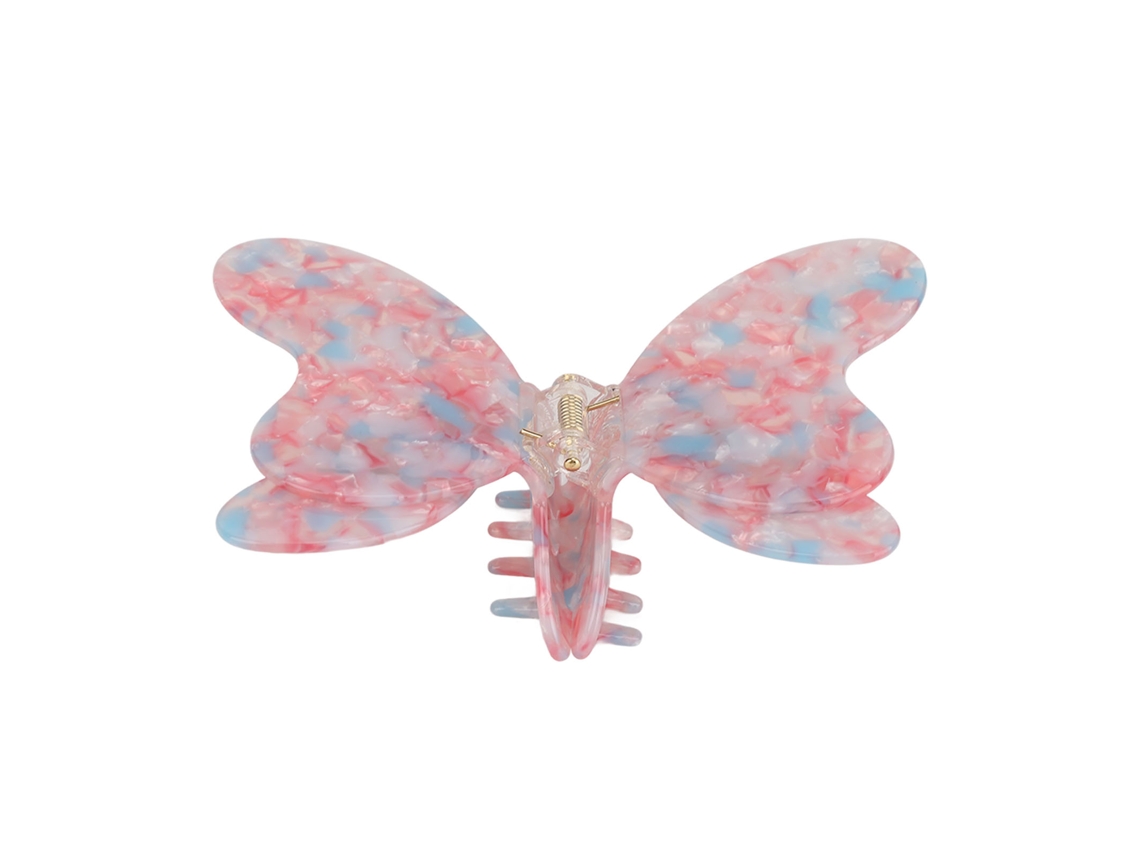 2026 pinza para Cabelo Grande Antideslizante em Forma de Borboleta Floral Clamp Clutcher para Mulheres e Meninas Rosa