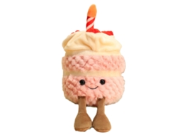 Muñeco De Peluche Tarta De Aniversário Para Meninas Bonito Pp Algodão Alta Resiliência 28cm Rosa 0.15kg