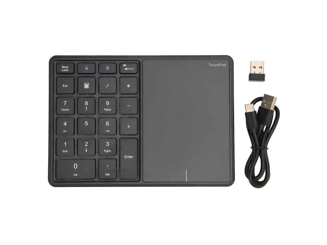 Aetheria teclado Numérico Sem Fio 22 Teclas com Touchpad Design Ergonomico Modo Duplo Bt e 2.4g