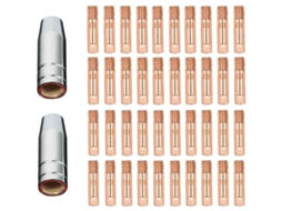 Conjunto de 42 bicos de gás e pontas de contato, 0,8/1,0mm, para tocha MIG/MAG AK15/MB15 S/MARCA