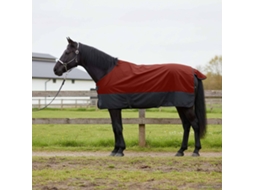 Vidaxl Cobertor De Cavalo Bordô E Preto 155 Cm Poliéster