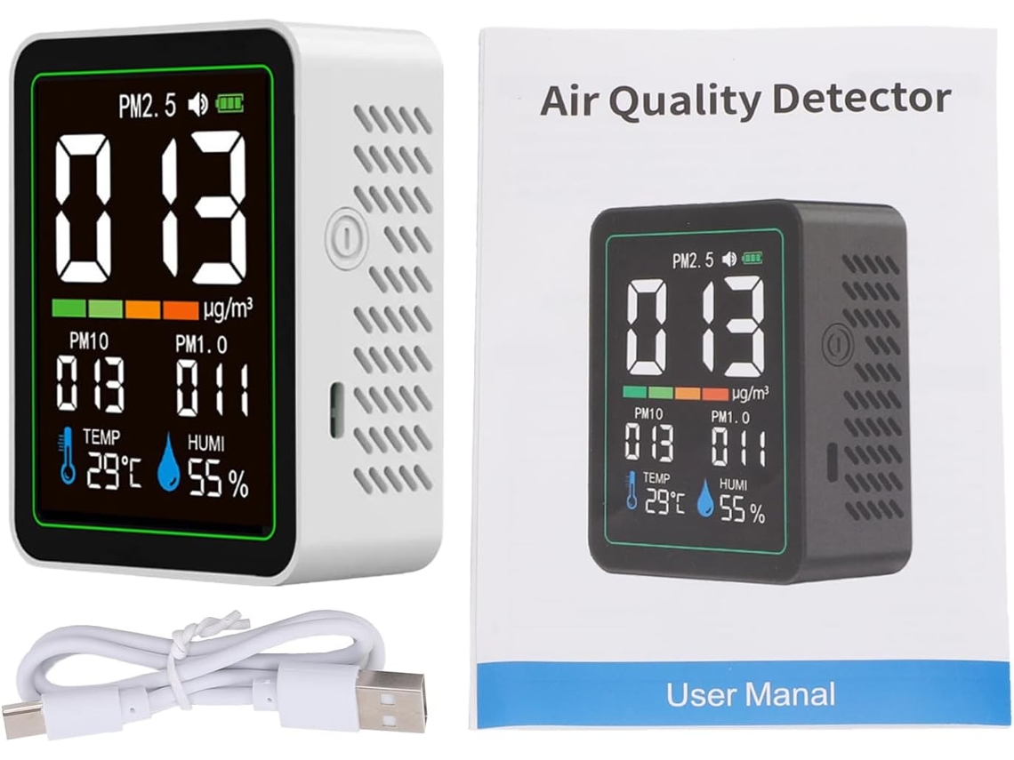 Monitor De Qualidade Do Ar Interno 5 Em 1, Detector De Pm2
