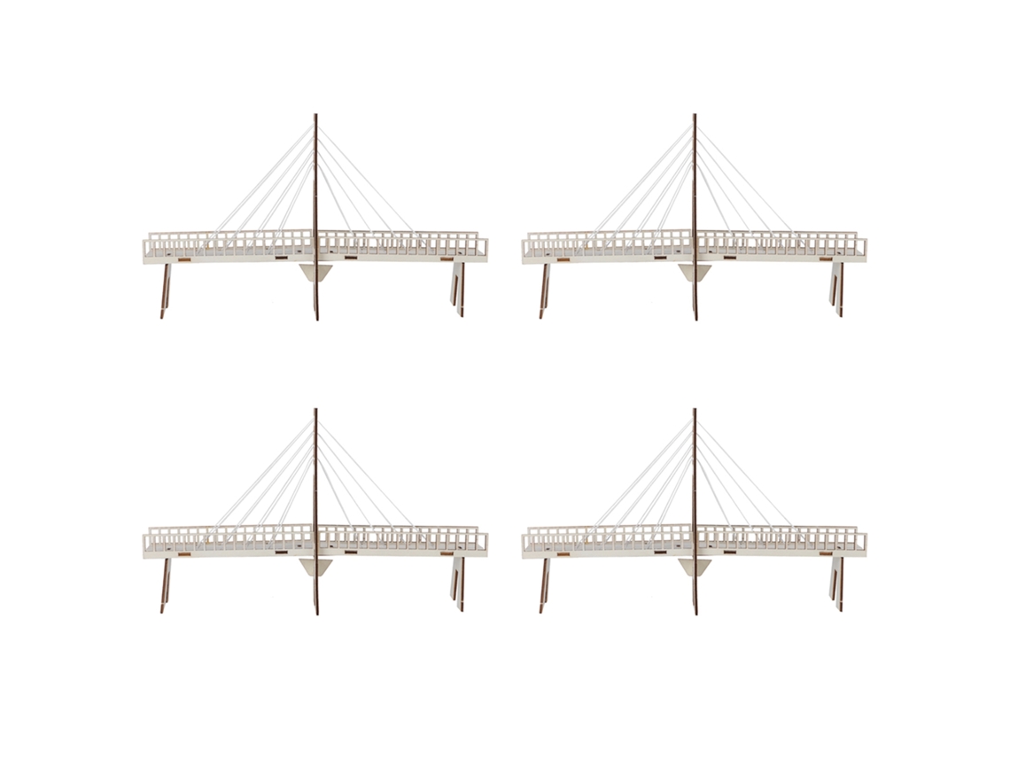 Kit de Ponte de Madeira LAXISCREED Diy 4 Conjuntos