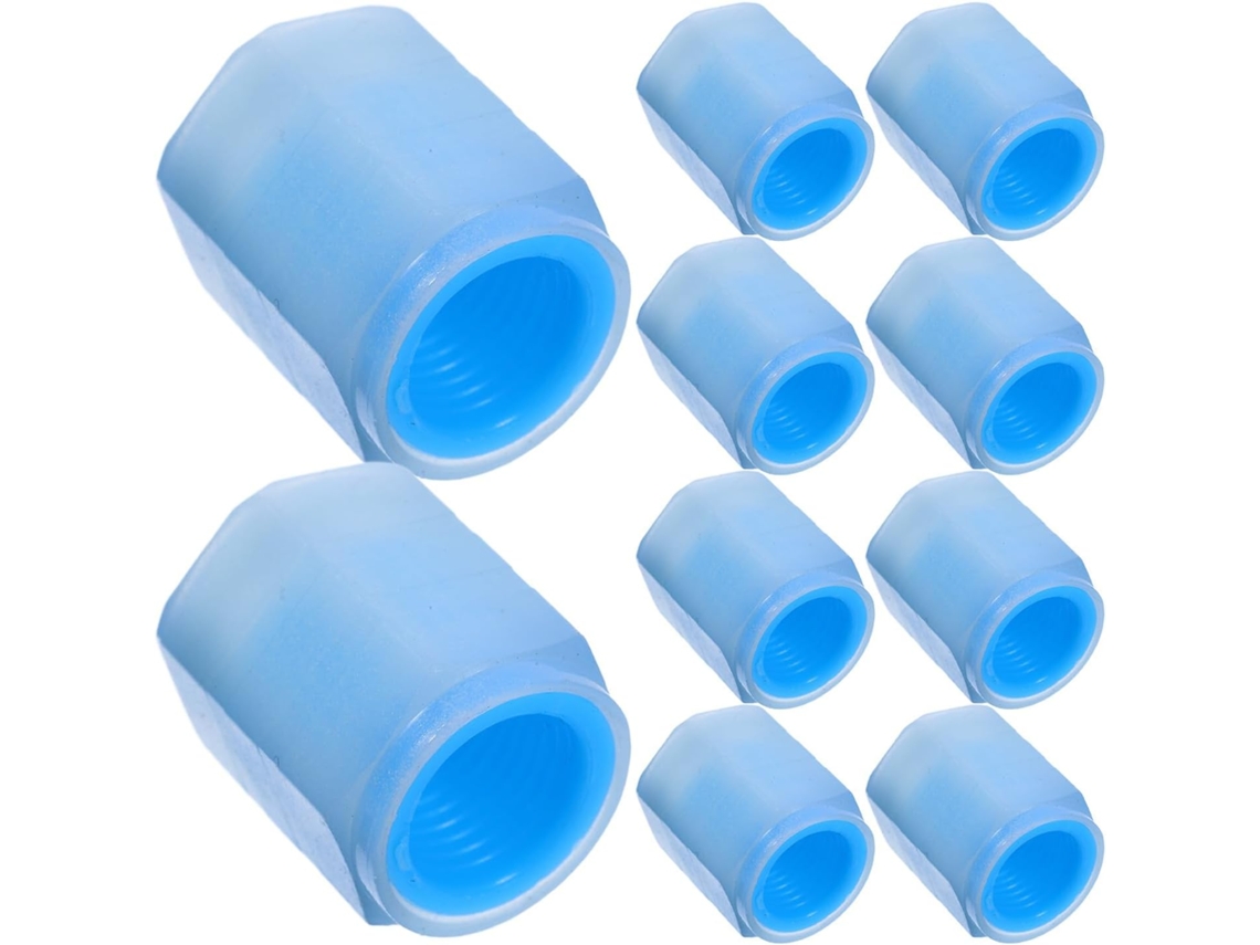 Tampas De Válvula De Pneu De Carro Em Borracha Azul, Impermeáveis E Duráveis.