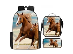 Mochila De Estudante 17 Polegadas - Conjunto 3 Peças Com Estojo E Lancheira Ideal Para Escola (estilo 20)
