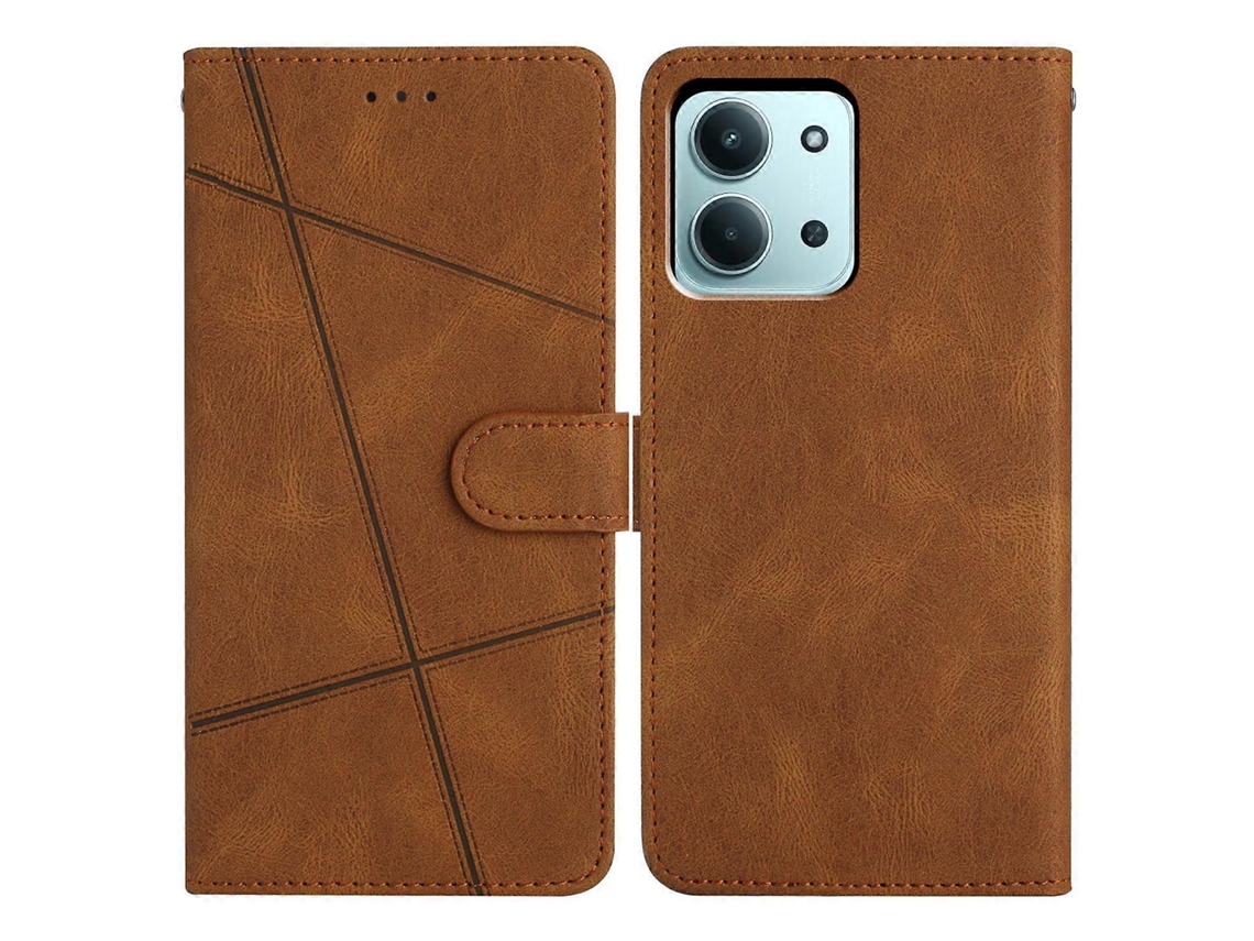 Capa Tipo Carteira Tkdaddy Para Xiaomi Redmi 15c 4g (global) (171 Mm) / Poco C85 4g Com Estampa De Pele Sensível Ao Toque, Capa Flip De Couro Marrom