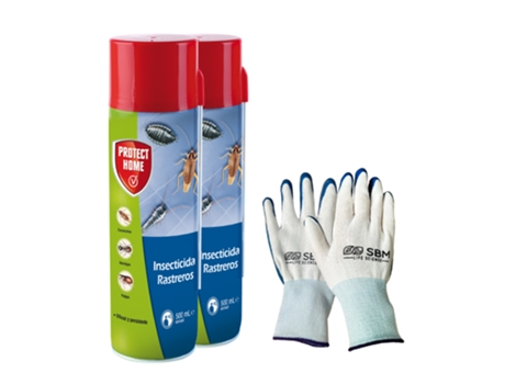 Pack De 2 Insecticidas Eficazes Para Cucarachas E Insetos 500ml Com Luvas De Presente Protect Home