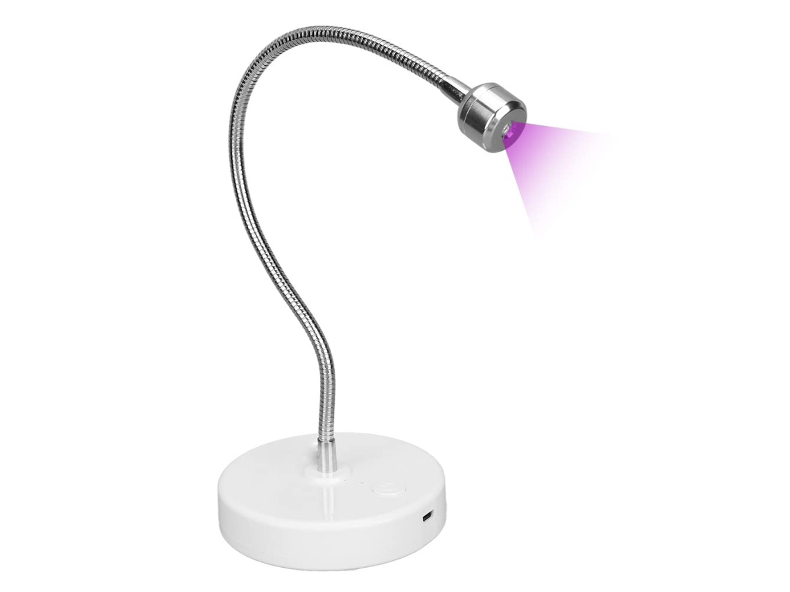 Wxsp 1 Unidade Lotus Uv Nail Lamp Recarregável Lâmpada Led Branca Com Pescoço Flexível 360° Conjunto De Manicure Em Gel Para Mesa