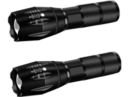 Linterna Militar - Alto Lumen - 5 Modos - Resistente Al Agua Ip65 - Linterna Táctica Led - Paquete De 2 - Enfoque Telescópico - 15 Cm