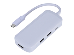 Adaptador (interface Hdmi Para Usb3.0) Tipo-c Para Hdmi + Usb3.0*2 + Adaptador Pd (branco)