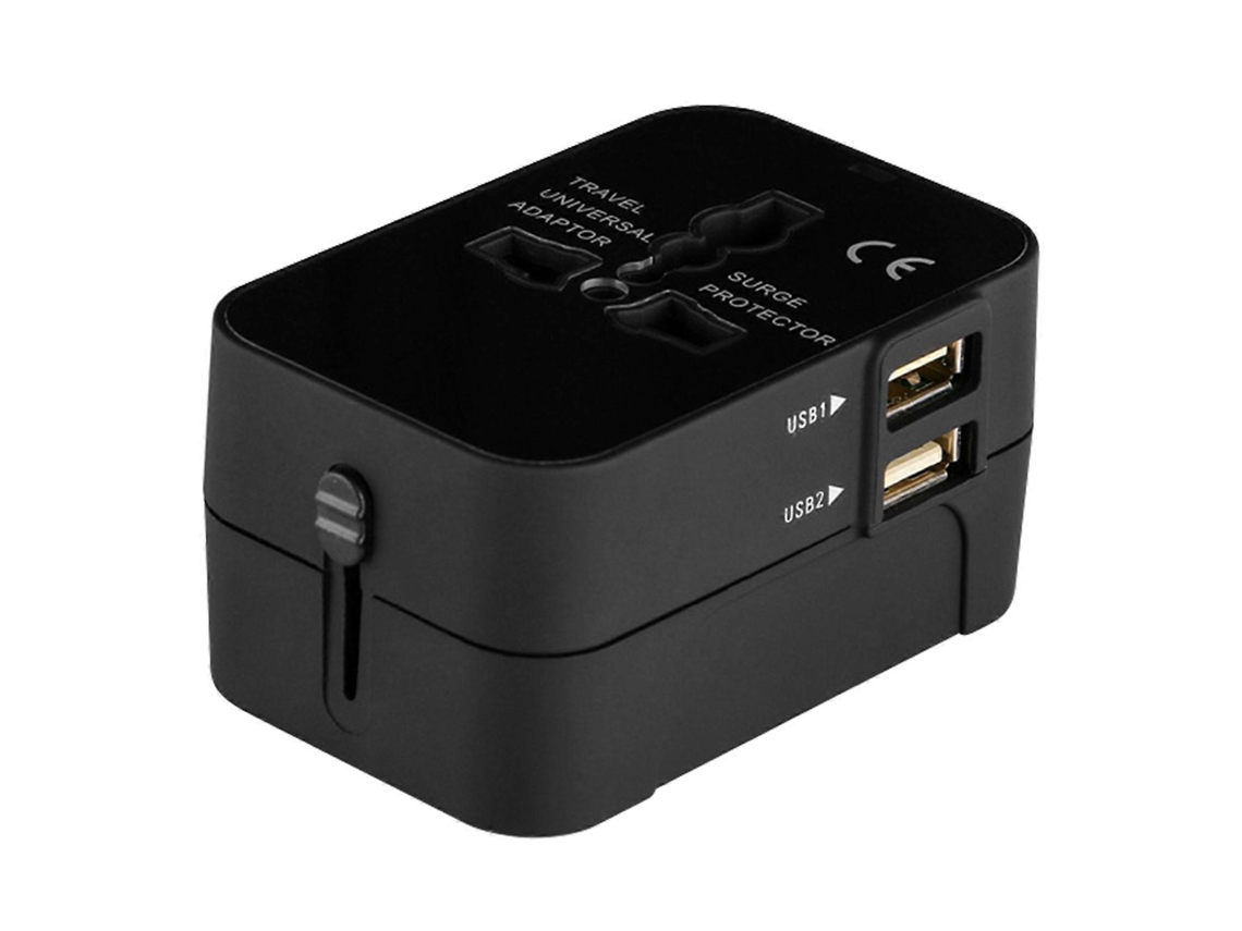 Adaptador de viagem internacional AQUAFORGE, com 2 portas USB