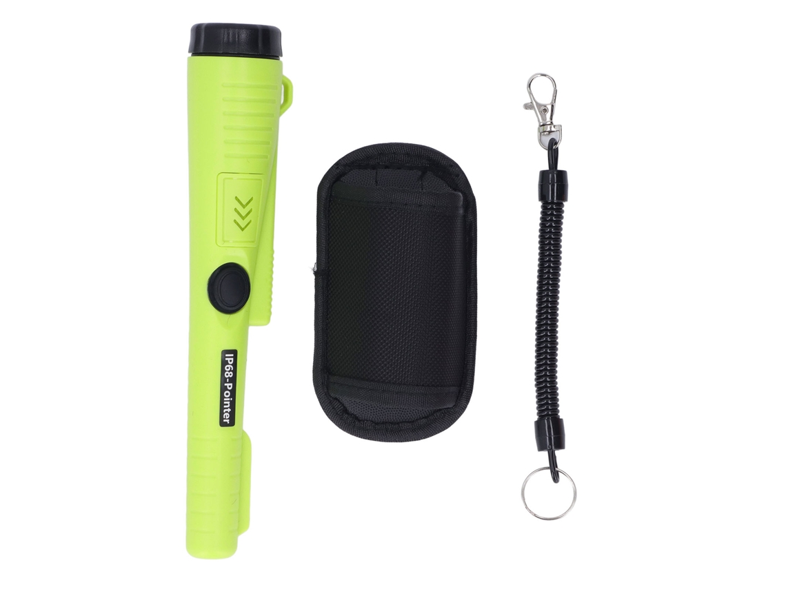 Detector de Metais Portátil Profissional para Crianças e Adultos com Iluminação Led e Sonda À Prova D'água Verde S/MARCA