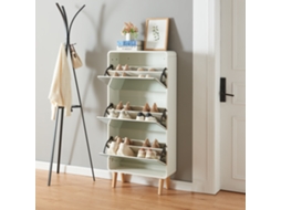 Sapateira Aure com 3 portas de batente 134x63x24 cm - Branco [EN.CASA]