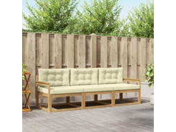 Vidaxl Conjunto De Sofás Para Exterior 3 Unid. Branco E Creme