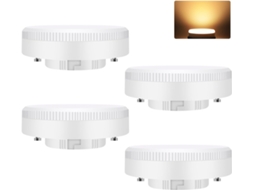Pack De 4 Lâmpadas Led Gx53 Ultra Slim De 5w (equiv. 50w), Branco Quente 3000k, 74x25mm, Sem Cintilação, Para Iluminação Sob Armários, 230v.