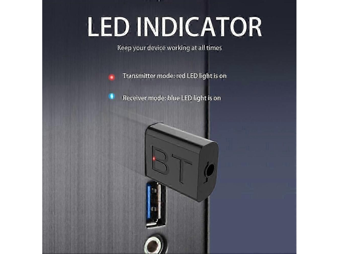 Adaptador De Áudio 2 Em 1 Usb Bluetooth 5.0 Com Transmissor E Receptor Para Tv/pc/carro