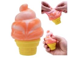 Laxiscreed Boneco De Bichinho De Silicone Com Emoções E Rebound, Cor Laranja De Sorvete Com Caixa