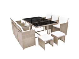 Outdoor Dining Set, Outdoor Dining Sets Vidaxl Bege Rattan / Vime (n/a)
