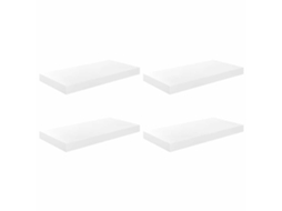 Prateleiras de Parede Suspensas 4 Pcs 50x23x3,8cm Mdf Branco MAISON EXCLUSIVE