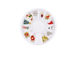 Decoração De Unhas Em Série Natalina Colorida 12 Grades/conjunto Para Artesanato De Unhas Diy Charm Disc 03