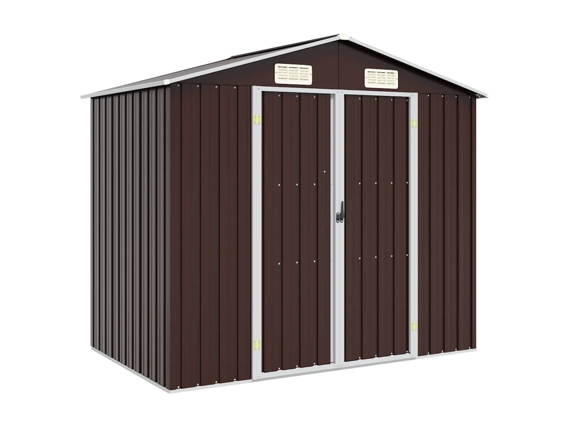 Vidaxl Abrigo De Jardim 205x129x183 Cm Aço Galvanizado Castanho