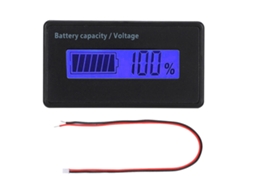 Monitor de Capacidade de Bateria Impermeável LCD com Display de Luz Azul 12 84v | S/MARCA