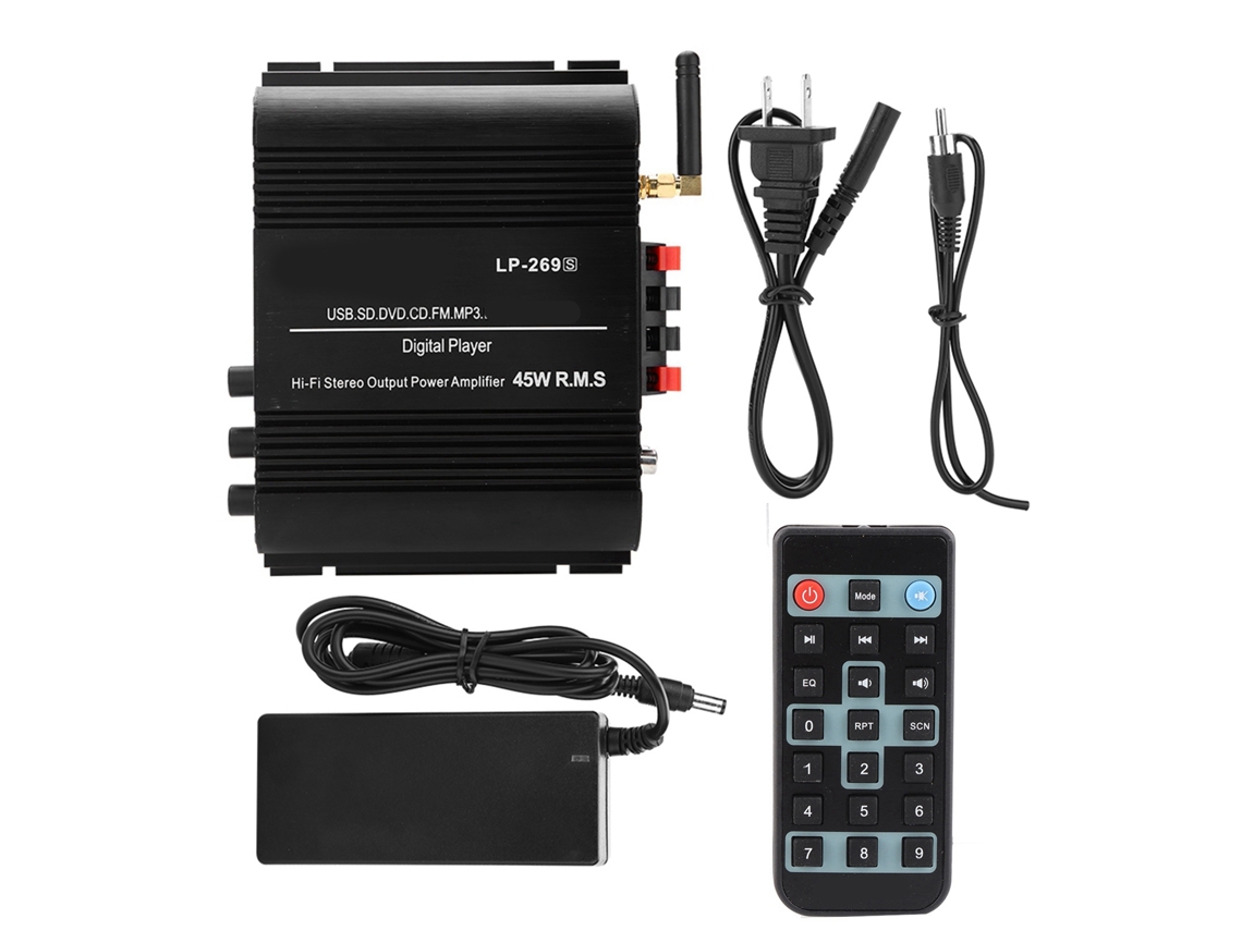 Amplificador De Potência Bluetooth Lepy Lp-269s 4 Canais Com Controle Remoto Para Casa