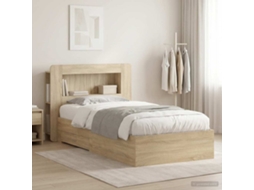 Vidaxl Estrutura De Cama Com Armazenamento Carvalho Sonoma 90 X 190 Cm