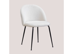 Sklum Pack De 2 Cadeiras De Jantar Estofadas Em Tecido De Ovelha Kana Design Poliéster    Negro                     Branco