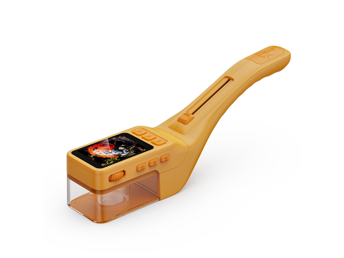 Microscópio Infantil Portátil 500x Com Ecrã Ips 2.4" E Leds - Amarelo - Eifson