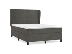 Cama com Molas e Colchão Veludo Cinzento Escuro MAISON EXCLUSIVE (140x200 cm)