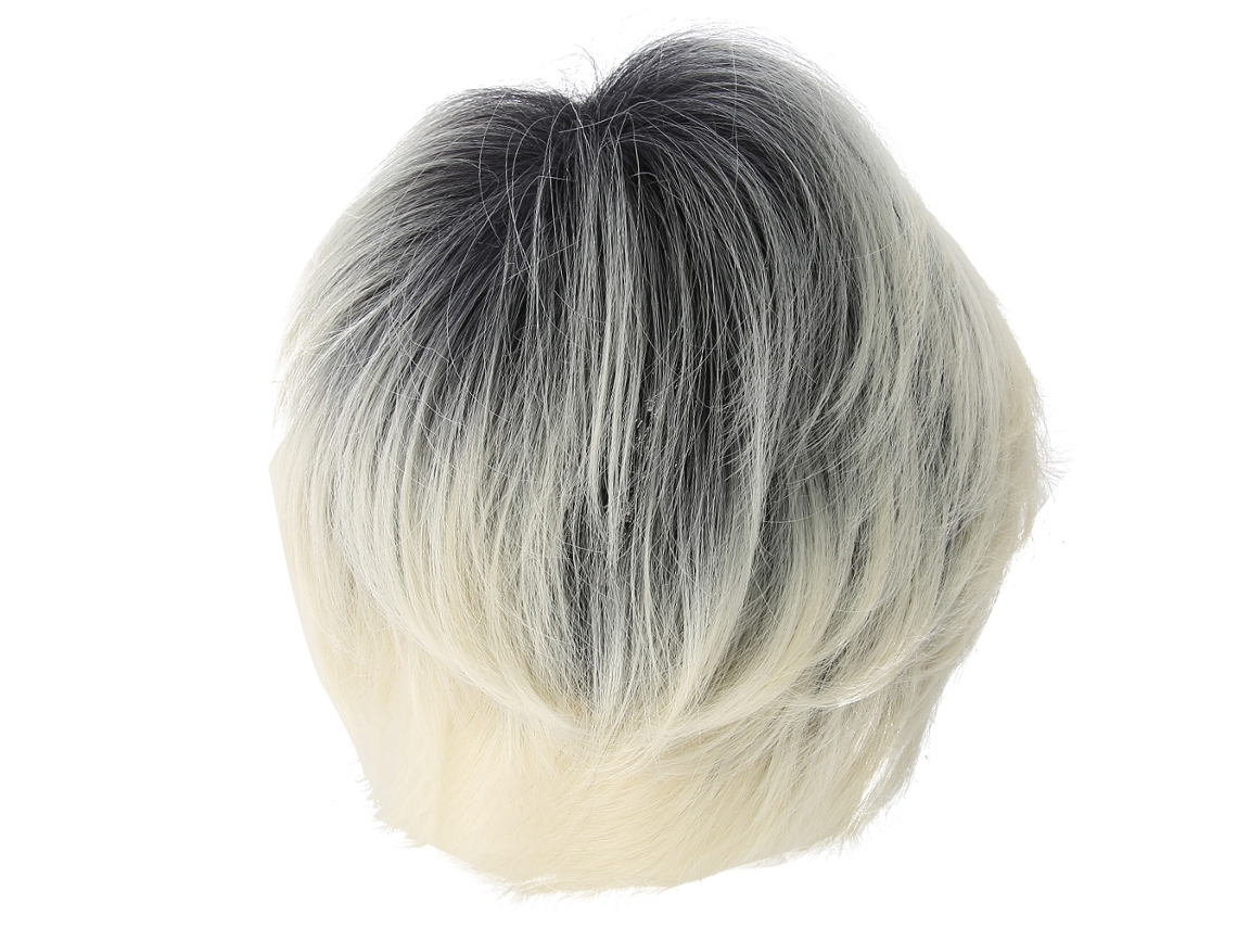 2026 peluca Corta Gris Blanca Recta de Pelo Sintético Resistente Al Calor para Cosplay Bingle