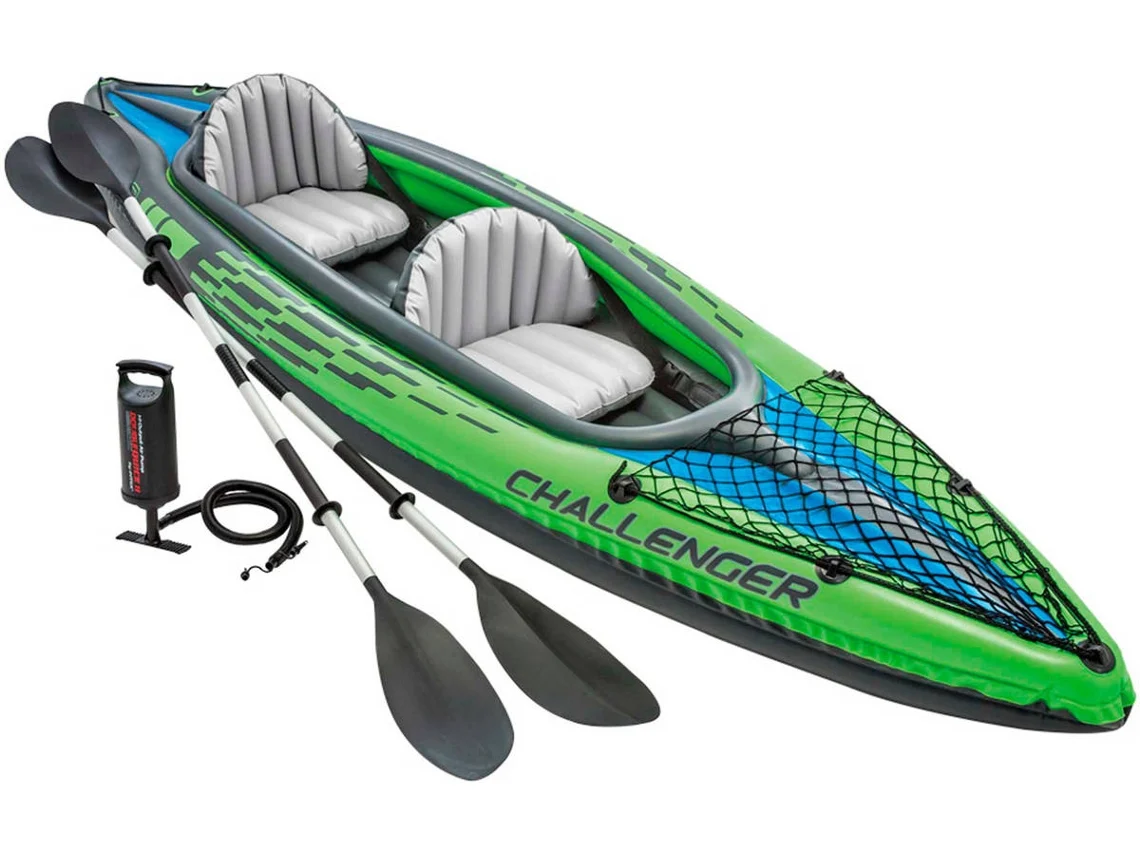 Caiaque insuflável INTEX Challenger K2 68306NP (351 × 76 × 38 cm - Verde - Alumínio)