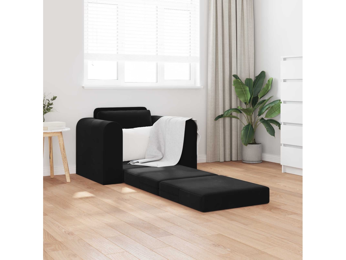 Vidaxl Sofá-cama Preto 98 X 71 X 83 Cm Veludo