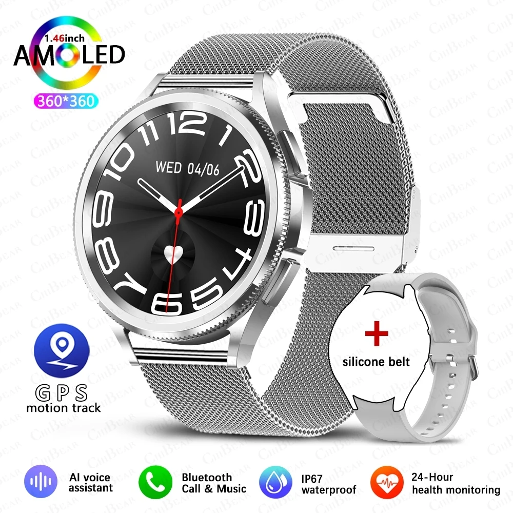(silver Network) Smartwatch Hd De 1,43 Polegadas Com Assistente De Voz, À Prova D'água E Com Chamadas Bluetooth.