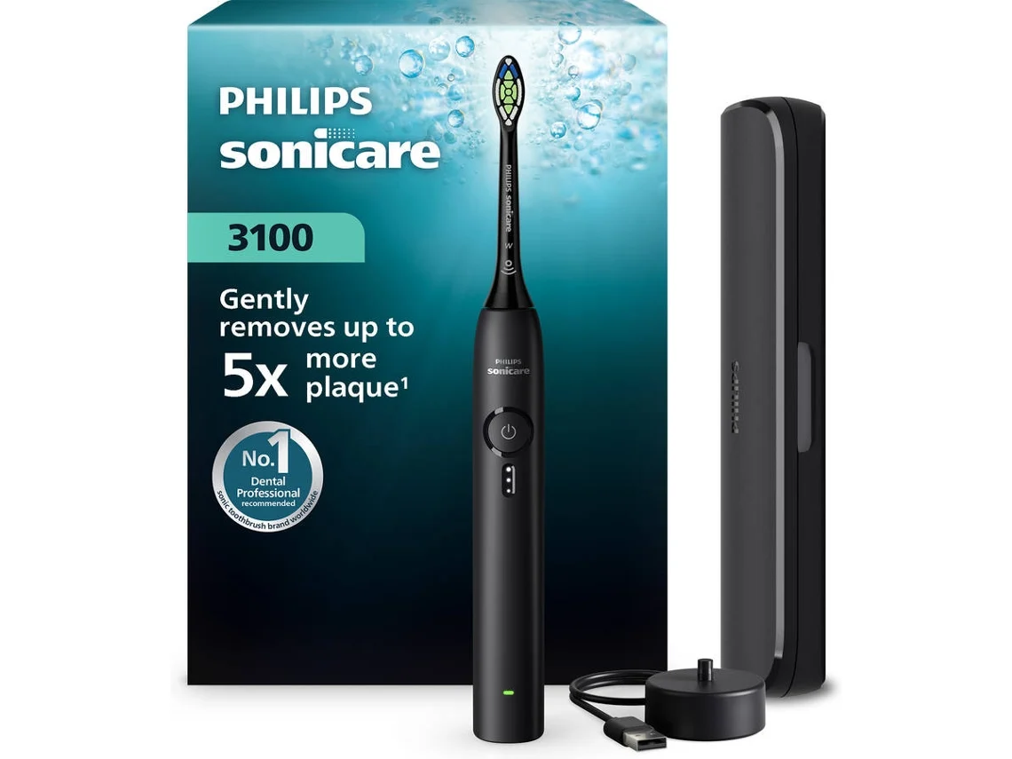 Escova de Dentes Elétrica PHILIPS Series 3100 HX4033/32 (Preto)
