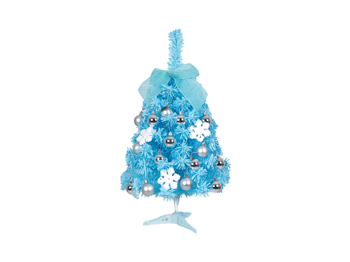 Laxiscreed Árvore De Natal Pequena Rosa De 60cm Com Pólo Azul Para Decoração Festiva
