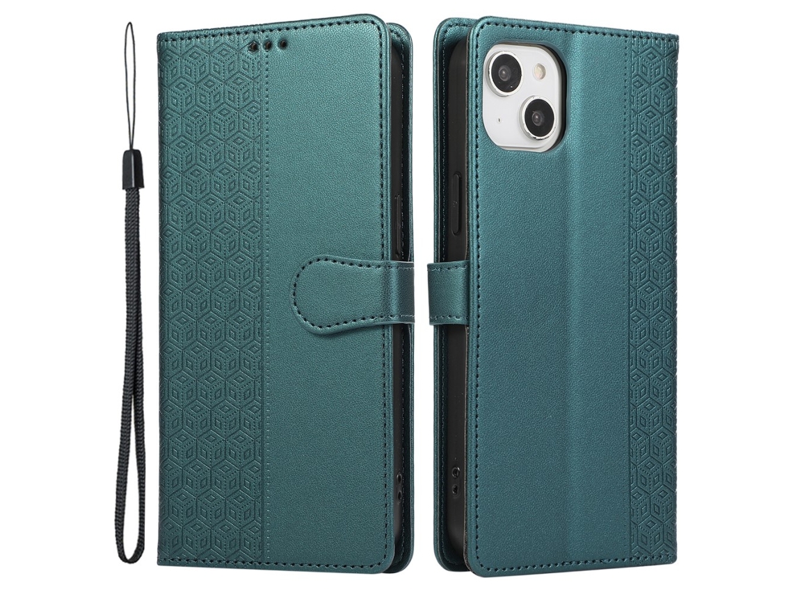 Capa Para Iphone 14 Plus Pele Sintética Verde