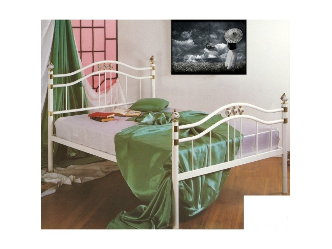 Cama COLCHÃOCERTO.PT (195x140 - Ferro - Preto)