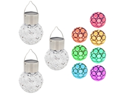Lâmpada Solar com Esfera de Cristal para Jardim e Festas Conjunto de 3 NEVEANCE