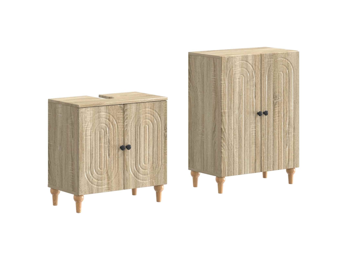 Vidaxl Conjunto De Armário De Banheiro Com 2 Peças Alkmaar
