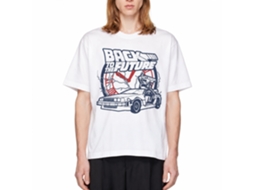 Rockinstone Back To The Future Movie Clock And Lightning White Adult T-shirt Size:xl