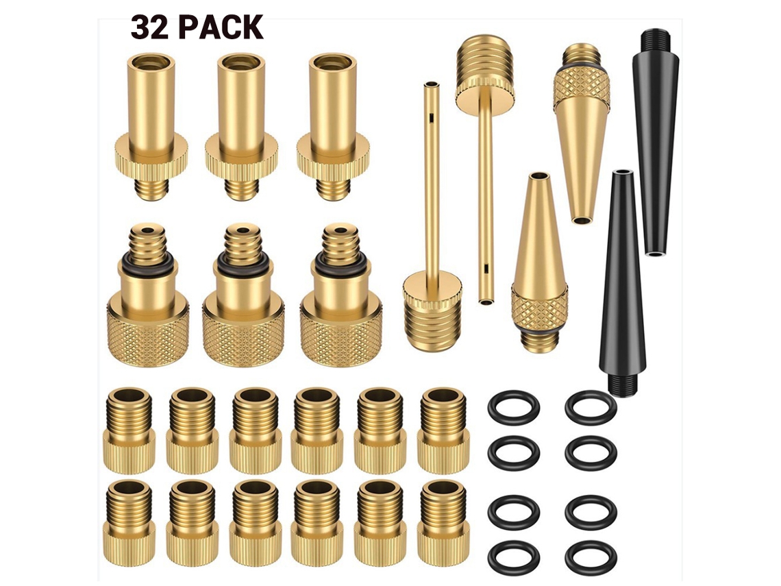 Conjunto de 25 Adaptadores de Válvula para Bomba Sv, Av, Dv, Dunlop, Presta com Anel