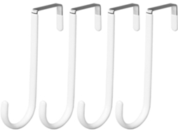 Conjunto de 8 Ganchos Brancos de Parede para Porta, Ideais para Toalhas, Roupões e Bolsas Organizador para Banheiro SFUSHOS